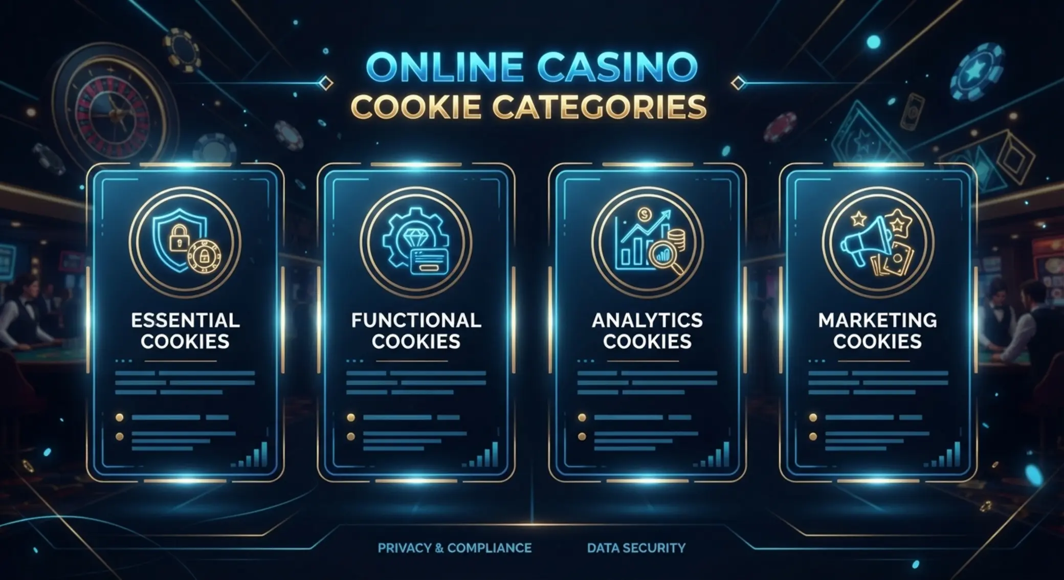 Diagram kategorii cookies w serwisie kasynowym