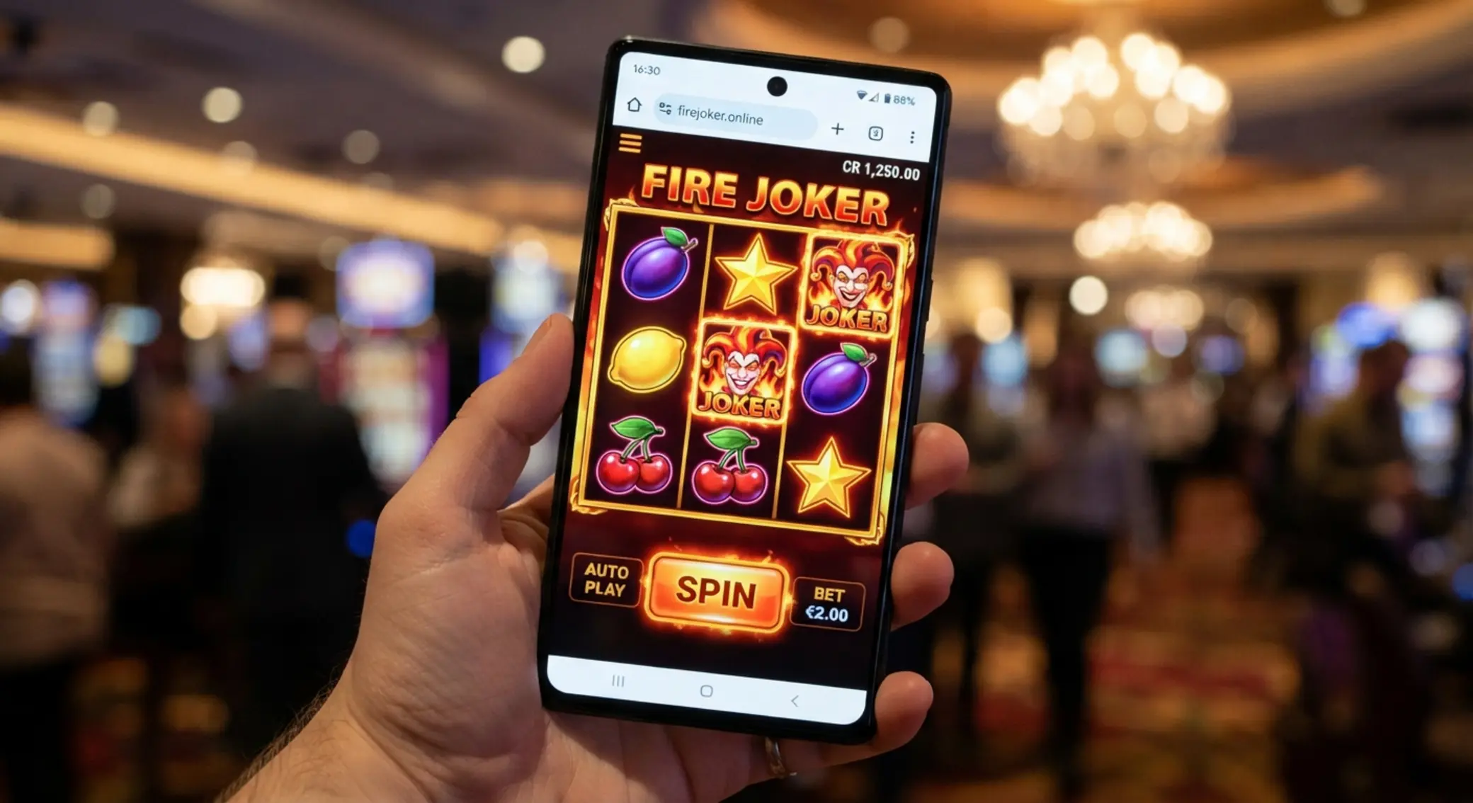 Fire Joker na ekranie smartfona