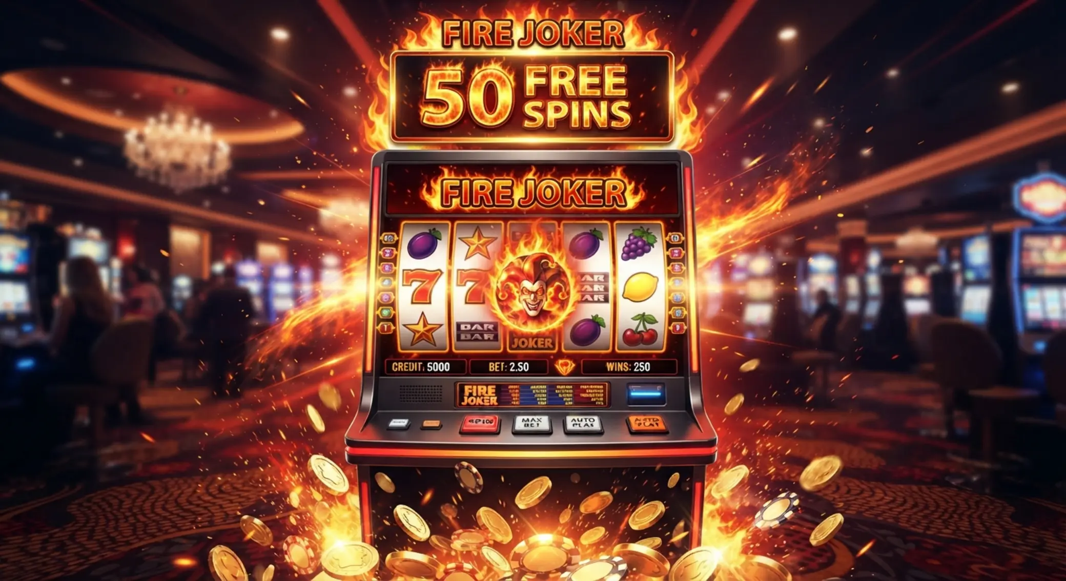 Wizual 50 darmowych spinów na Fire Joker
