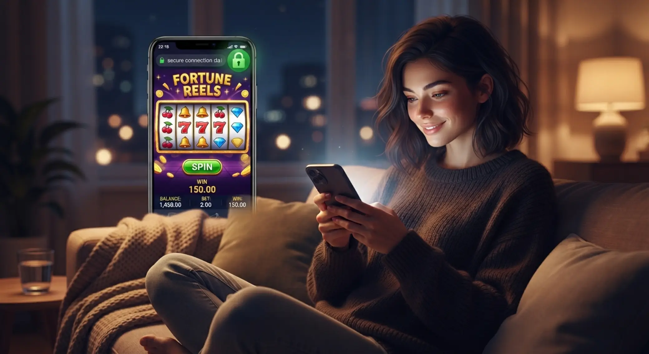Gracz korzystający z kasyna online na smartfonie