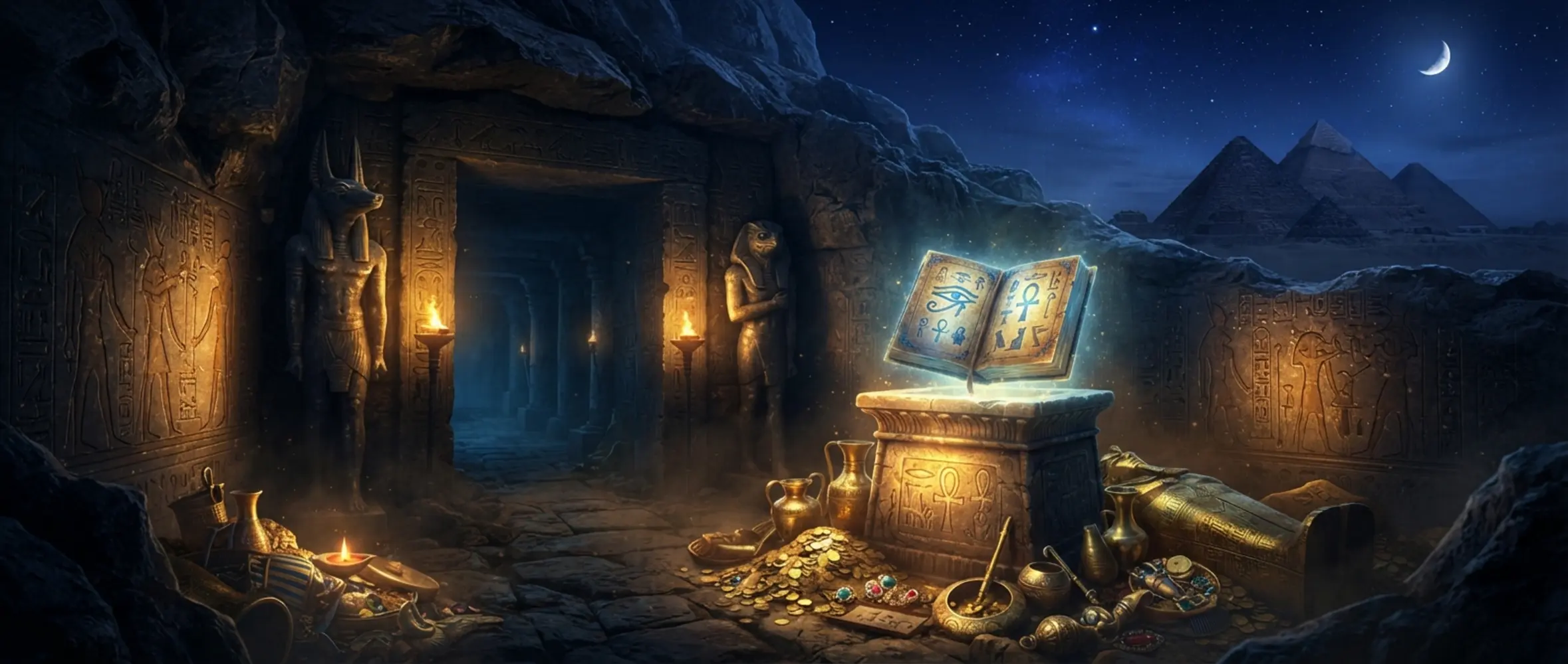 Baner Legacy of Dead z motywem starożytnego Egiptu