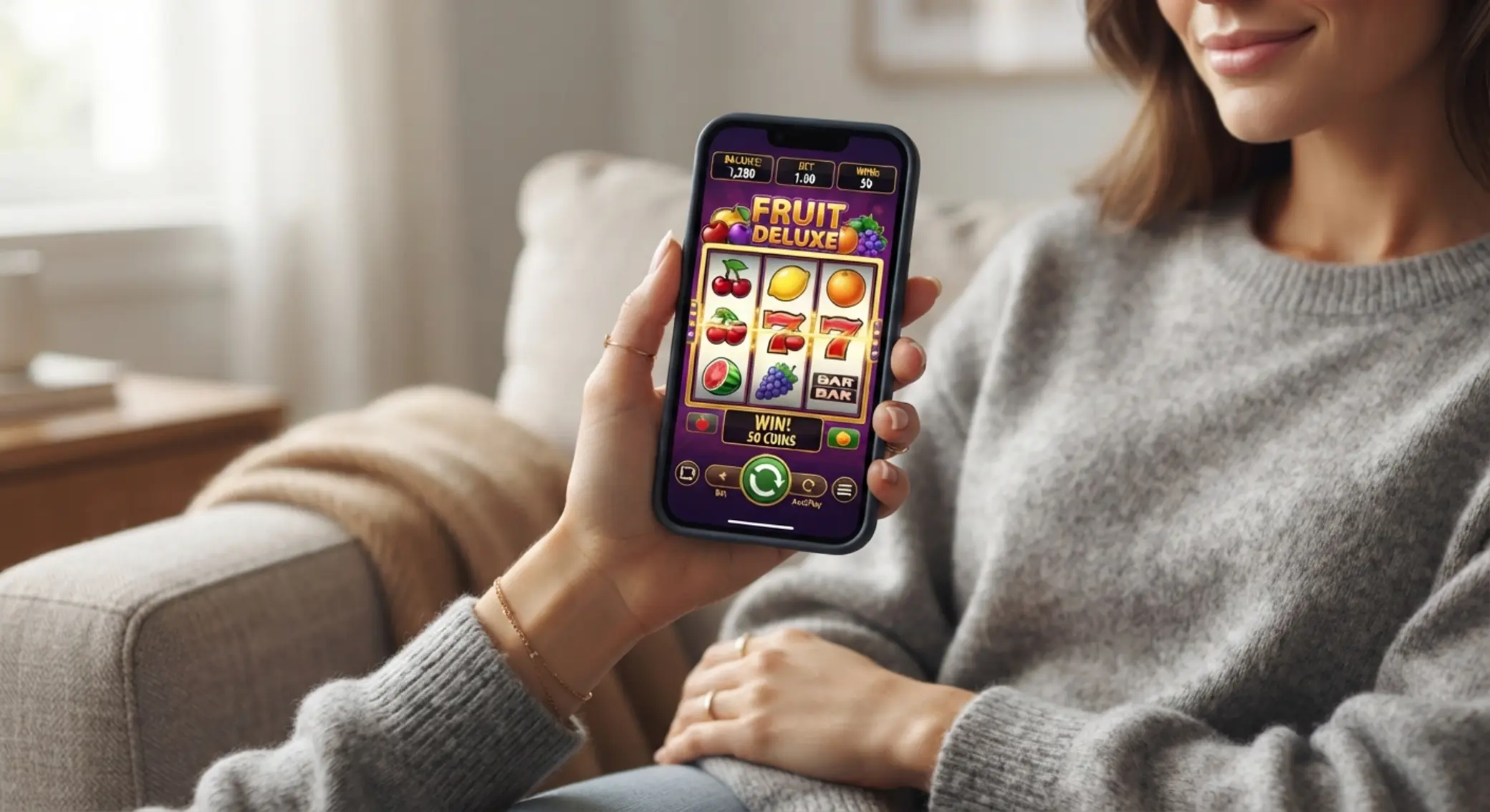 Sizzling 777 Deluxe na telefonie Gra mobilna w slot owocowy na smartfonie