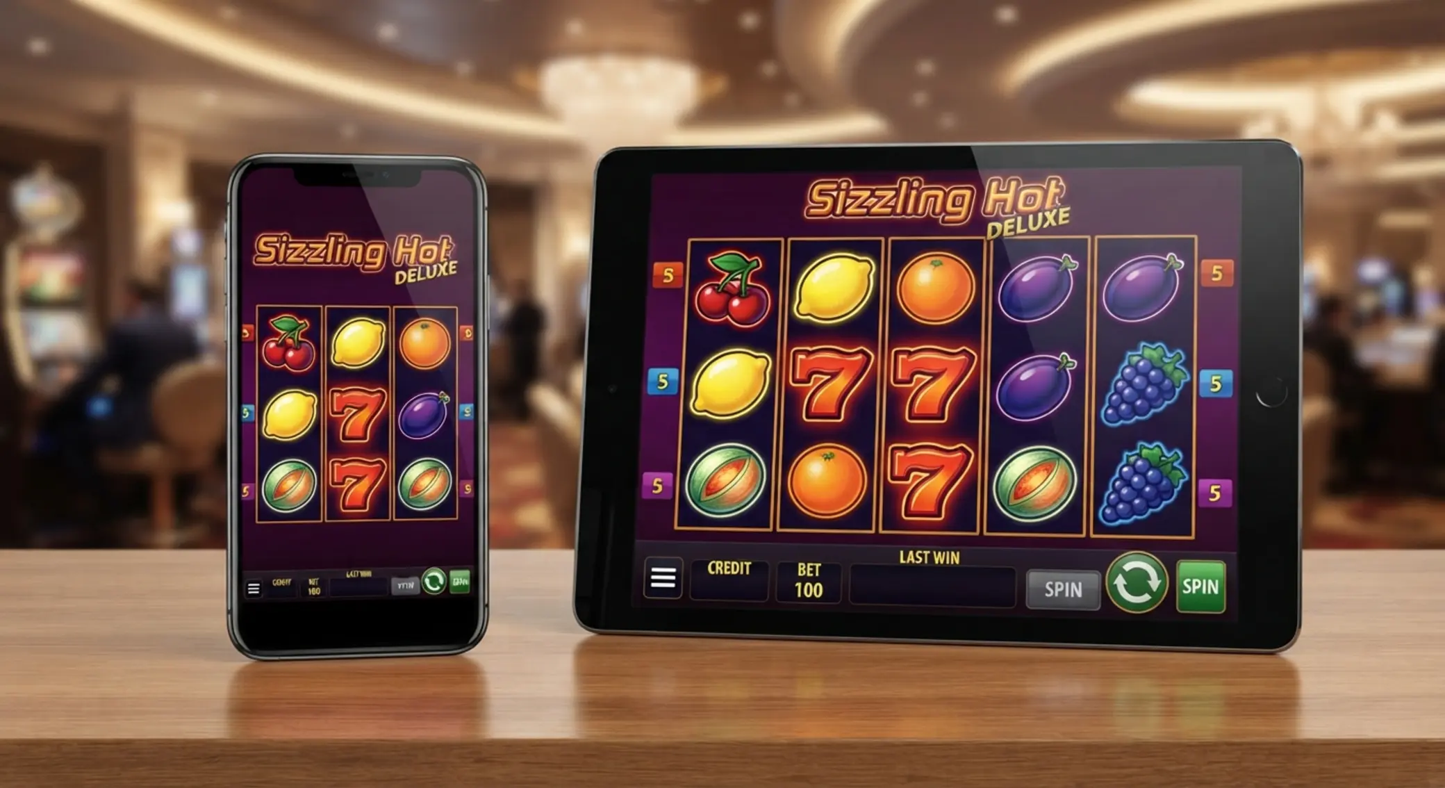 Slot Sizzling Hot Deluxe na smartfonie i tablecie