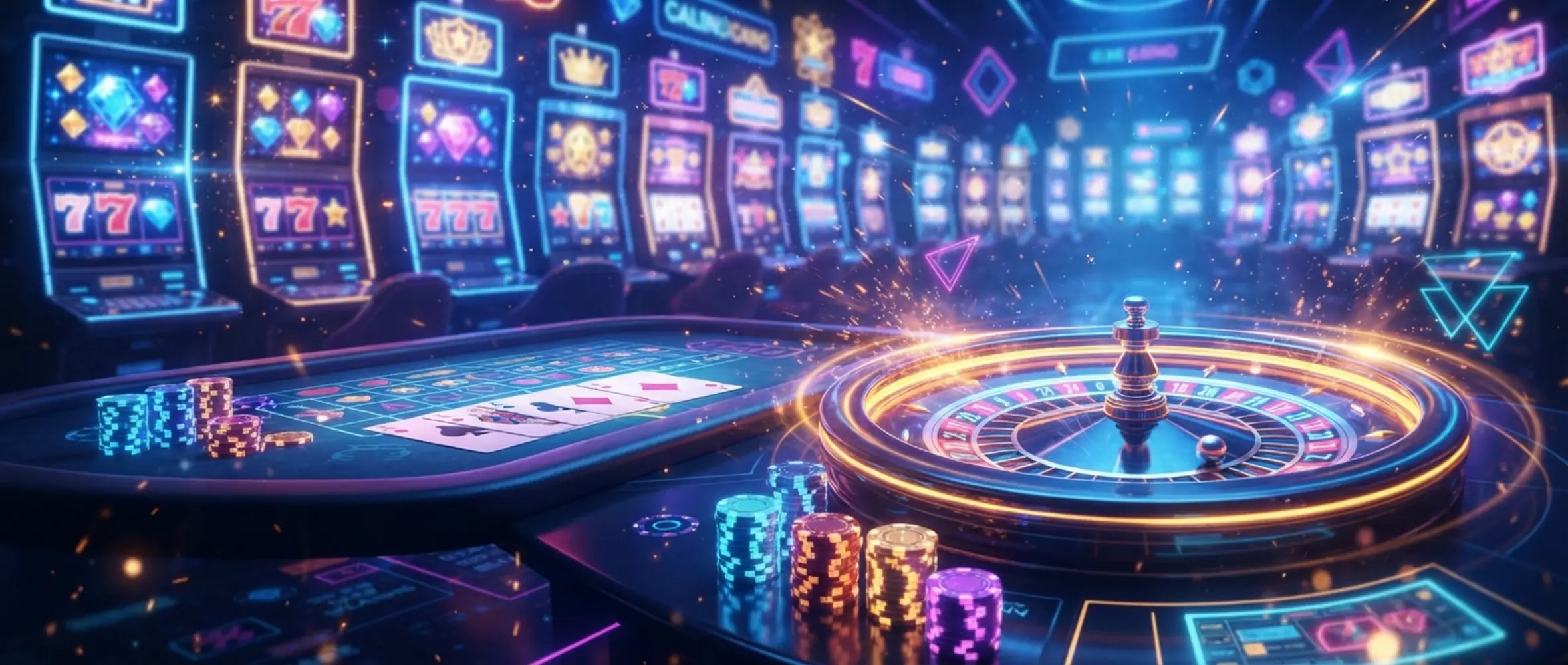 Neonowy baner z motywem rankingu kasyn online